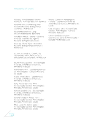 143 
GUIA ALIMENTAR PARA A POPULAÇÃO BRASILEIRA 
A Resolução nº 163/2014 do Conselho Nacional da Criança e do Adolescente 
(Conanda) dispõe sobre a abusividade do direcionamento de publicidade a 
crianças e adolescentes com a intenção de persuadi-los para o consumo de 
qualquer produto ou serviço, incluindo alimentos. Essa publicação permitirá 
que os leitores deste guia saibam o que caracteriza uma publicidade dirigida 
ao público infantil e conheçam os locais em que sua prática é considerada 
ilegal segundo o Código de Defesa do Consumidor. 
POLLAN, M. 5egras da comida: um manual da sabedoria alimentar. São Paulo: 
Editora Intrínseca, 2010. 
WATERS, A. A arte da comida simples: lições e receitas de uma deliciosa 
revolução. Rio de Janeiro: Editora Agir, 2011. 
LOBO, R. Panelinha: receitas que funcionam. 5. ed. São Paulo: Editora Senac, 2012. 
Finalmente, nessestrêslivros, selecionadosdeumalongalistadepublicaçõessemelhantes, 
os leitores encontrarão sugestões práticas que irão apoiá-los no processo de 
incorporar na sua vida diária as recomendações e orientações deste guia. 
 