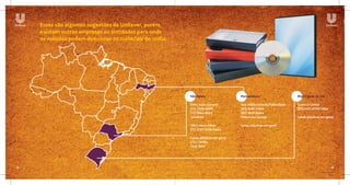 Essas são algumas sugestões da Unilever, porém,
     existem outras empresas ou entidades para onde
     os veículos podem direcionar os materiais de mídia.




                                                           São Paulo                  Pernambuco                       Rio Grande do Sul

                                                           ONG Ação Correta           Star Mídia Externa Publicidade   Cravo e Canela
                                                           (11) 3569.8849             (81) 3081.5454                   (51) 2101.0700 Fábio
                                                           (11) 7662.0024             (81) 9915.8044
                                                            Carolina                  Milena ou George                 Lonas plásticas em geral

                                                           ONG Novo Olhar             Lonas plásticas em geral
                                                           (11) 3107.3308 Paulo

                                                           Lonas plásticas em geral
                                                           CDs / DVDs
                                                           Fitas Beta




14                                                                                                                                            15
 