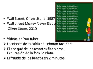 Reparto: Leonardo Sbaraglia, Chete Lera, Miryam Gallego, Fernando Cayo, Myriam de Maeztu, Luis Zahera, Patricia Arizmendi,…..ACTIVIDADESPREVIAS	Antes do visionado da película faríamos un repaso do que vimos ata agoraneste módulo: concepto, definición, obxectivo e clases de entidades financieiras.Se nos fixamosna portada vemos que chovediñeiro, ¿qué idea che ven a cabeza?.Voltando de novo a portada: ¿realmente crees que un golpe de sorte che pode arruinar a vida?