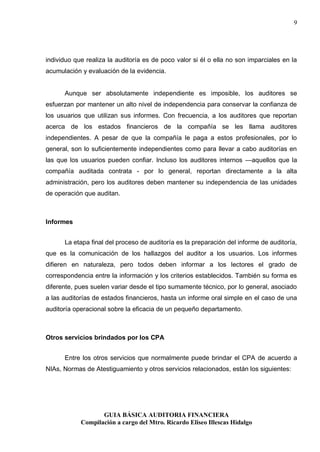 Guia basica de auditoria financiera | PDF