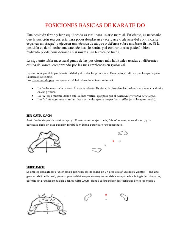 POSICIONES BASICAS DE KARATE DOUna posición firme y bien equilibrada es vital para un arte marcial. En efecto, es necesari...