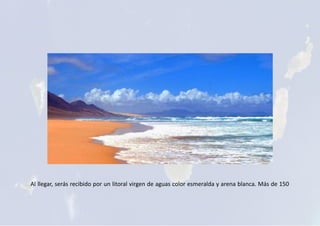 Al llegar, serás recibido por un litoral virgen de aguas color esmeralda y arena blanca. Más de 150
 