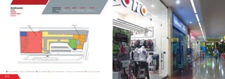 272
Zonificación
Zoning
Planta
primer nivel
First floor
Servicios / Services Servicios / ServicesComercio / Commercial Area Comercio / Commercial AreaAnclas / Anchors Anclas / AnchorsZonas Comunes / Common Areas Zonas Comunes / Common AreasÁrea Comidas / Food Area Área Comidas / Food AreaSemianclas / Junior Anchors Semianclas / Junior Anchors
Discriminación
de áreas según
el tipo
de comercio
11.0 % 71.1 %12.9 % 5.0 %
Anclas /
Anchor Stores
Comida /
Food
Entretenimiento /
Entertainment
Comercio /
Commercial Area
ÉXITO Cineland
 