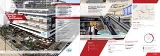 293
ÁREA DE COMIDAS ÁREA DE ENTRETENIMIENTO
1.251 m2
10
Food area Entertainment area
No. de locales / Food service establishments
Área cinemas / Area
MOVILIDAD
2
Accesos peatonales
Number of pedestrian entrances
Accesos vehiculares
Number of vehicle entrances
2
Mobility
Anclas / Anchor Stores 29.0 %
Comidas / Food 5.6 %
Entretenimiento / Entertainment 10.0 %
Comercio / Commercial Area 55.3 %
Discrimination of areas as the type of trade
5.6 %
10.0 %
55.3 %
29.0 %
5 / Cineland
Salas de cine / Cinemas
Discriminación
de áreas según
el tipo de
comercio
Centro 	
Comercial y Hotel 	
Nao Fun
And Shopping
Descripción general / General description
Descripción física / Physical description
284
Número de habitaciones del hotel /
Hotel rooms
Hotel / Hotel
Intercontinental
EspaciosUrbanosS.A.,GVA&
Asociados,TencoS.A.
Espacios Urbanos S.A., GVA &
Asociados, Tenco S.A.
Promotores / Mall Promotor
Diseñadores / Mall Designer
Constructores / Mall Building Developer
EspaciosUrbanosS.A.,GVA&
Asociados,TencoS.A.
7.100 m2
12.500 m2
Área predio / Area of the premises
Área comercial / GLA
Área construida total / Total area built
60.000 m2
3
Número de pisos / Number of floors
Número de parqueaderos /
Number of parking
450
Número de locales /
Number of establishments
72 www.ccnao.com
DATOS  /  DATA
Apertura / Opening Year: 2013
Dirección / Mall Address: Carrera 1 - Avenida San Martín,
esquina Bocagrande
Cobertura / Coverage: Metropolitana
706 m2
320
Área de restaurantes / Restaurants area
Número de sillas /
Number of seats
Descripción del proyecto
Project description
Cineland, Fedco, Casino
Locales de formato grande y mediano
Medium and large format areas
Las imágenes renders y fotomontajes expuestos son una representación artística del proyecto, por lo tanto algunos detalles pueden diferir del resultado
final. Elementos de decoración y mobiliario en general no están incluidos.
Las imágenes renders y fotomontajes expuestos son una representación artística del proyecto, por lo tanto
algunos detalles pueden diferir del resultado final. Elementos de decoración y mobiliario en general no
están incluidos.
 