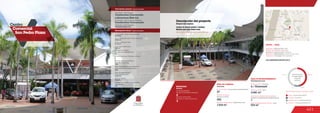 421
Centro	
Comercial
San Pedro Plaza
MOVILIDAD
2
Accesos peatonales
Number of pedestrian entrances
Accesos vehiculares
Number of vehicle entrances
3
Mobility
45.0 %
2.5 %8.2 %
44.4 %
Anclas / Anchor Stores 45.0 %
Comidas / Food 2.5 %
Entretenimiento / Entertainment 8.2 %
Comercio / Commercial Area 44.4 %
Discrimination of areas as the type of trade
Discriminación
de áreas según
el tipo de
comercio
Descripción general / General description
Descripción física / Physical description
2
Número de pisos / Number of floors
Número de parqueaderos /
Number of parking
1.051
58.700 m2
41.136 m2
Área predio / Area of the premises
Área comercial / GLA
Área construida total / Total area built
88.818 m2
Número de locales /
Number of establishments
210
102
Sonesta
Número de habitaciones del hotel /
Hotel rooms
Marca / Brand
2001
Fecha de expansiones realizadas /
Date of performed expansions
Área de expansiones /
Area of expansions
73.077 m2
Descripción del proyecto
Project description
Almacenes Éxito, Ripley, Panamericana
Locales de formato grande y mediano
Medium and large format areas
ÁREA DE COMIDAS
www.sanpedroplazacomercial.com.co
1.016 m2
552
27
Food area
Área de restaurantes / Restaurants area
Número de sillas /
Number of seats
No. de locales / Food service establishments
DATOS  /  DATA
Apertura / Opening Year: 2005
Número de visitantes año 2012 /
Number of visitors in 2012: 7.688.506
Dirección / Mall Address: Carrera 8A No. 38-42
Cobertura / Coverage: Metropolitana
ÁREA DE ENTRETENIMIENTO
6 / Cinemark
2.441 m2
Entertainment area
Salas de cine / Cinemas
Área cinemas / Area
1
915 m2
Locales de entretenimiento infantil /
Children entertainment establishments
Área entretenimiento infantil / Area
5.000 m2
Área hotel /Hotel area
ConstructoraConconcreto
yAlmacenesÉxitoS.A.
Contexto Urbano S.A.
Promotores / Mall Promotor
Diseñador / Mall Designer
Constructor / Mall Building Developer
Constructora Conconcreto
 