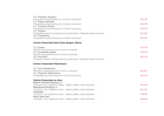 C.C. Unicentro Armenia
Fotografías suministradas por el Centro Comercial.
C.C. Parque Arboleda
Fotografías suministradas por el Centro Comercial.
C.C. Unicentro Pereira
Fotografías suministradas por el Centro Comercial.
C.C. Victoria
Fotografía exterior tomada para la publicación, Fotógrafo Guillermo Avila.
C.C. Fundadores
Fotografías suministradas por el Centro Comercial.
Centros Comerciales Zona Centro (Ibague, Neiva)
C.C. Acqua
Renders suministrados por el centro comercial.
C.C. La estación Ibague
Renders suministrados por el centro comercial.
C.C. San Pedro
Fotografía exterior tomada para la publicación, Fotógrafo Guillermo Avila.
Centros Comerciales Villavicencio
C.C. Viva Villavicencio
Renders suministrados por el centro comercial.
C.C. Unicentro Villavicencio
Fotografías suministradas por el Centro Comercial.
Centros Comerciales en cifras
Mapas Colombia Ranking c.c.
Concepto: Arq. Guillermo Avila / Diseño gráfico: Gatos Gemelos
Mapamundi Ranking c.c.
Concepto: Arq. Guillermo Avila / Diseño gráfico: Gatos Gemelos
Infografías
Concepto: Arq. Guillermo Avila / Diseño gráfico: Gatos Gemelos
Sabía usted qué?
Concepto: Arq. Guillermo Avila / Diseño gráfico: Gatos Gemelos
390, 391
394, 395
398, 399
402, 403
406, 407
412, 413
416, 417
420, 421
426, 427
430, 431
434, 435
436, 437
438-441
442-445
 