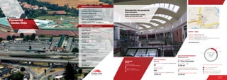 157
Centro
Comercial
Centro Chía
MOVILIDAD
8
Accesos peatonales
Number of pedestrian entrances
Accesos vehiculares
Number of vehicle entrances
3
Mobility
16.7 %
4.2 %
15.5 %
63.5 %
Anclas / Anchor Stores 16.7 %
Comidas / Food 4.2 %
Entretenimiento / Entertainment 15.5 %
Comercio / Commercial Area 63.5 %
Discrimination of areas as the type of trade
Discriminación
de áreas según
el tipo de
comercio
3
2006
Número de pisos / Number of floors
Fecha de expansiones realizadas /
Date of performed expansions
Número de parqueaderos /
Number of parking
1.563
122.726 m2
45.917 m2
Área predio / Area of the premises
Área comercial / GLA
Área construida total / Total area built
69.071 m2
Número de locales /
Number of establishments
436
Área de expansiones /
Area of expansions
30.700 m2
Descripción general / General description
Descripción física / Physical description
Descripción del proyecto
Project description
Carulla, Panamericana, Los 3 Elefantes
Locales de formato grande y mediano
Medium and large format areas
ÁREA DE COMIDAS
ÁREA DE ENTRETENIMIENTO
www.centrochia.com.co
1.500 m2
8 / Cine Colombia
2.316 m2
269
50
Food area
Área de restaurantes / Restaurants area
Número de sillas /
Number of seats
No. de locales / Food service establishments
Salas de cine / Cinemas
Área cinemas / Area
DATOS / DATA
Apertura / Opening Year: 1989
Número de visitantes año 2012 /
Number of visitors in 2012: 15.000.000
Dirección / Mall Address: Avenida Pradilla No. 900 este, Chía
Cobertura / Coverage: Metropolitana
3
3.178 m2
Locales de entretenimiento infantil /
Children entertainment establishments
Área entretenimiento infantil / Area
6.344 m2
Área construida en oficinas /
Built office area
Antonio J. Ramírez y Cia. / Stoa (Etapa 2)
Promotores / Mall Promotor
Diseñador / Mall Designer
Constructor / Mall Building Developer
Concretos S.A. /
Muros y Techos (Etapa 2)
ConstructoraSantaAna/
Amarilo(Etapa2)
Entertainment area
 