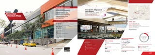 187
Centro				
Comercial
Premium Plaza
MOVILIDAD
3
Accesos peatonales
Number of pedestrian entrances
Accesos vehiculares
Number of vehicle entrances
3
Mobility
63.1 %
12.9 %
4.9 %
19.0 %
Anclas / Anchor Stores 19.0 %
Comidas / Food 4.9 %
Entretenimiento / Entertainment 12.9 %
Comercio / Commercial Area 63.1 %
Discrimination of areas as the type of trade
Discriminación
de áreas según
el tipo de
comercio
3
Número de pisos / Number of floors
Número de parqueaderos /
Number of parking
1.438
27.125 m2
43.189 m2
Área predio / Area of the premises
Área comercial / GLA
Área construida total / Total area built
106.700 m2
Número de locales /
Number of establishments
403
Descripción general / General description
Descripción física / Physical description
ÁREA DE ENTRETENIMIENTO
www.premium-plaza.com
6 / Royal Films
2
Entertainment area
Salas de cine / Cinemas
Locales de entretenimiento infantil /
Children entertainment establishments
DATOS / DATA
Apertura / Opening Year: 2007
Número de visitantes año 2012 /
Number of visitors in 2012: 8.200.000
Dirección / Mall Address: Calle 30 con a venida El Poblado
Cobertura / Coverage: Zonal
Área cinemas / Area
3.731 m2
1.849 m2
Área entretenimiento infantil / Area
Descripción del proyecto
Project description
Jumbo, Zara, BodyTech, Royal Films
Locales de formato grande y mediano
Medium and large format areas
FajardoMorenoyCia.
Diseñadores / Mall Designer
Promotores / Mall Promotor
Constructores / Mall Building Developer
Constructora Colpatria y
FajardoMorenoyCia.
Constructora Colpatria y
FajardoMorenoyCia.
ÁREA DE COMIDAS
2.124 m2
960
51
Food area
Área de restaurantes / Restaurants area
Número de sillas /
Number of seats
No. de locales / Food service establishments
 