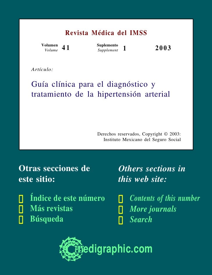 Guia clinica para hipertension imss Guia clinica para hipertension imss