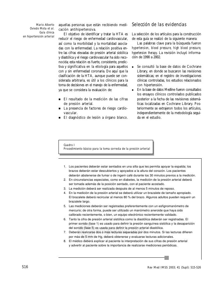 Guia clinica para hipertension imss Guia clinica para hipertension imss