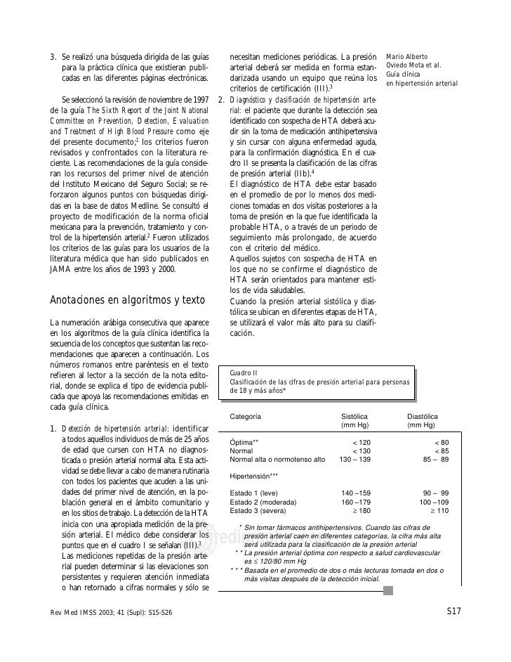 Guia clinica para hipertension imss Guia clinica para hipertension imss