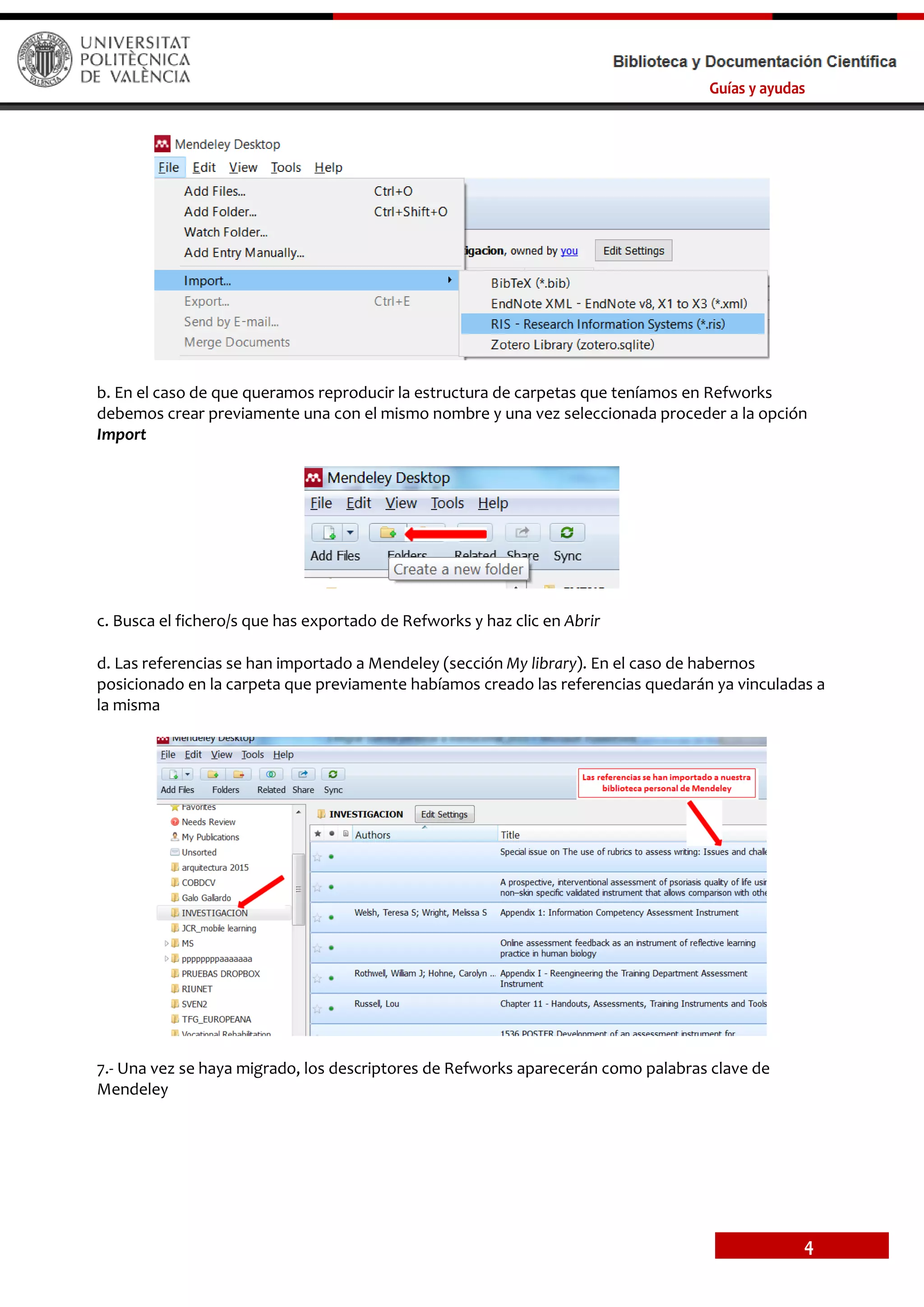 Guia Como Exportar Mis Referencias De Refworks A Mendeley Pdf