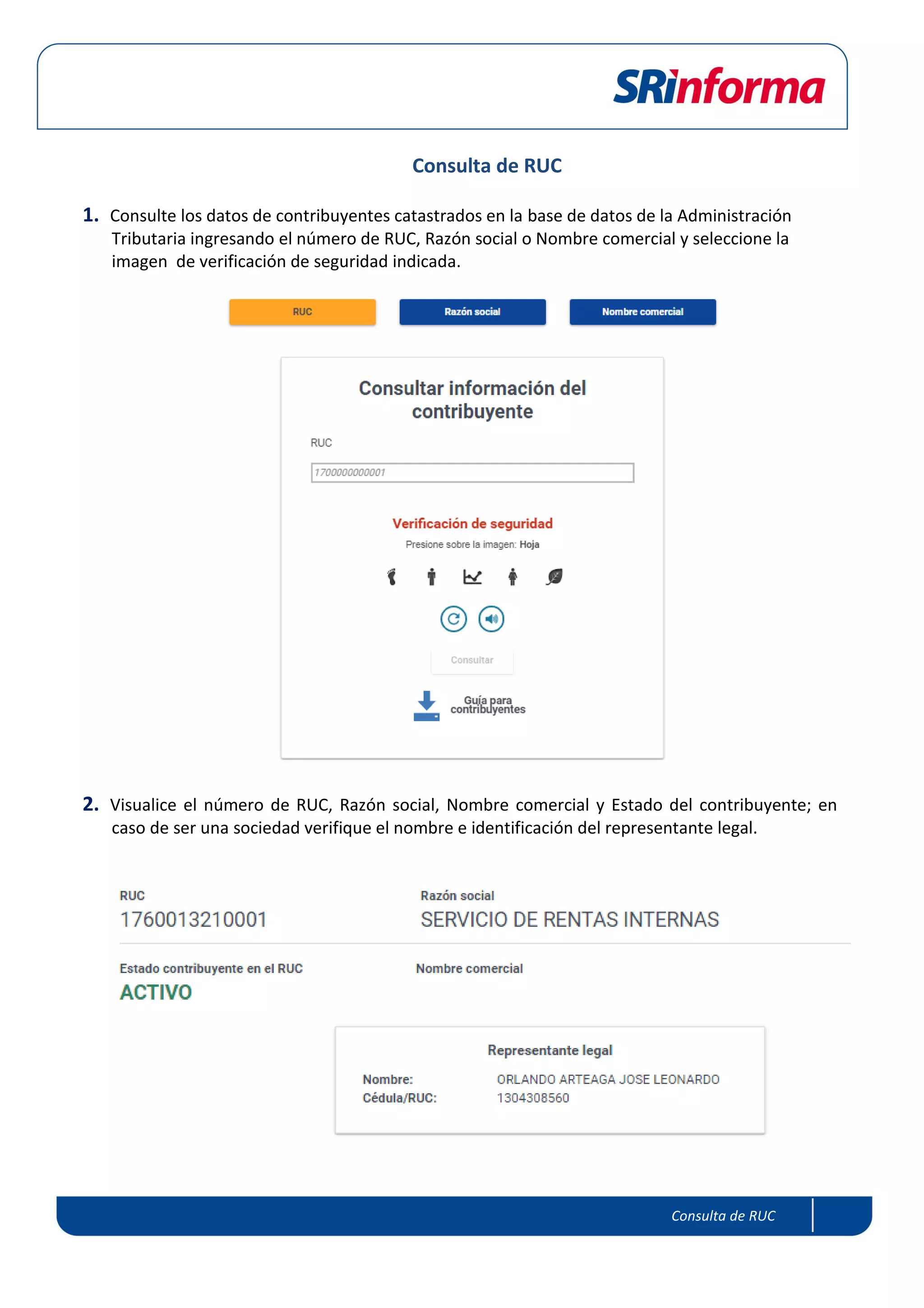 Guia contribuyente consulta de ruc | PDF