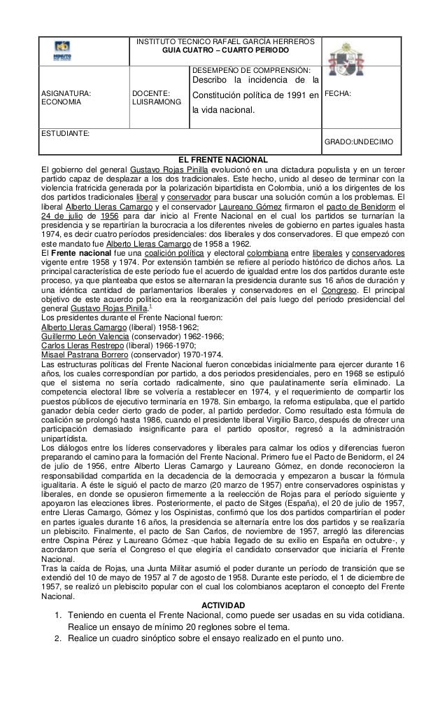 Guia cuatro Cuarto Periodo Guia cuatro Cuarto Periodo