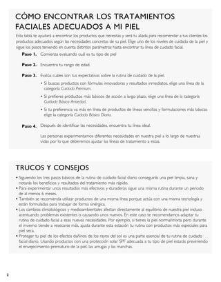 CÓMO ENCONTRAR LOS TRATAMIENTOS
FACIALES ADECUADOS A MI PIEL
Esta tabla te ayudará a encontrar los productos que necesitas...