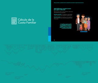 32
Guía para calcular la cuota familiar de los servicios de saneamiento en organizaciones comunales
¿Qué definiciones necesito conocer
para aplicar la fórmula?
Antes de mostrar cómo se utiliza cada fórmula, señalaremos
algunas definiciones muy importantes:
Asociado exonerado: Es el asociado que no está obligado
a pagar la cuota familiar por acuerdo de la asamblea general.
Asociado atrasado: Es el asociado que no ha cumplido con
pagar la cuota familiar dos o más veces consecutivas durante
el año anterior.
El asociado es la persona inscrita
en el libro padrón de asociados en
representación de los usuarios de
un predio. El usuario es la persona
natural o jurídica a la que se presta
los servicios de saneamiento.
ASOCIADO
USUARIOS/AS
Cálculo de la
Cuota Familiar
 