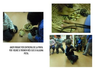 ANEM MIRANT PER ENTREMIG DE LA PINYA
PER VEURE SI TROBEM MÉS CUCS O ALGUNA
                PISTA.
 