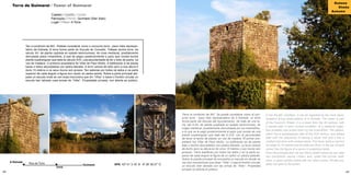 42 43
Torre de Guimarei / Tower of Guimarei
			 Castelo / Castillo / Castle
Parroquia / Parish: Guimarei (San Xiao)
			 Lugar / Place: A Torre
	 					
	
Ten a condición de BIC. Pódese considerar como o conxunto torre - pazo máis represen-
tativo da Estrada. A torre forma parte do Escudo do Concello. Trátase dunha torre, do
século XII, de planta cadrada en estado semirruinoso, de orixe medieval, posiblemente
derrubada polos Irmandiños, á que se pegou posteriormente o pazo que consta dunha
planta cuadrangular que data do século XVII, coa peculiaridade de ter o teito de pedra, na
vez de madeira. O primeiro propietario foi Villar de Payo Muñiz. A edificación é de planta
baixa e teitos abovedados con pedra labrada. A torre carece de teito pero a súa altura é
duns 15 metros e os seus muros son grosos. Ten seteiras por todos os lados e na parte
superior de cada ángulo a figura dun canón en pedra saínte. Sobre a porta principal ató-
pase un escudo onde se ven dúas inscricións que din “Villar” e baixo o frontón circular un
escudo ben labrado coas armas de “Villar”. Propiedade privada, non aberta ao público.
Tiene la condición de BIC. Se puede considerar como el con-
junto torre - pazo más representativo de A Estrada. La torre
forma parte del Escudo del Ayuntamiento. Se trata de una to-
rre, del S.XII, de planta cuadrada en estado semirruinoso, de
origen medieval, posiblemente derrumbada por los Irmandiños,
a la que se le pegó posteriormente el pazo que consta de una
planta cuadrangular que data del S.XVII, con la peculiaridad
de tener el techo de piedra, en vez de madera. El primer pro-
pietario fue Villar de Payo Muñiz. La edificación es de planta
baja y techos abovedados con piedra labrada. La torre carece
de techo pero su altura es de unos 15 metros y sus muros son
gruesos. Tiene aspilleras por todos los lados y en la parte su-
perior de cada ángulo la figura de un cañón en piedra saliente.
Sobre la puerta principal se encuentra un escudo en donde se
ven dos inscripciones que dicen “Villar” y bajo el frontón circular
un escudo bien labrado con las armas de “Villar”. Propiedad
privada no abierta al público.
It has the BIC condition. It can be regarded as the most repre-
sentative group tower-palace of A Estrada. The tower is part
of the Council’s Shield. It is a tower from the XII century, with
a square plan in semi ruinous condition, of a medieval origin,
that probably was pulled down by the Irmandiños. The palace,
which has a quadrangular plan of the XVII century, was added
later with the peculiarity of having a stone roof and it has a
vaulted roof done with worked stone. The tower lacks a roof but
its height is 15 metres and its walls are thick. In the top of each
corner has the figure of a canon in projecting stone.
Over the principal door we can find a shield where we can read
two inscriptions saying «Villar» and, under the circular pedi-
ment, a good worked shield with the Villar’s arms. Private pro-
perty not open to the public.
Torre
GPS. 42º 41’ 3.18’’ N 8º 28’ 28.37’’ OGuimarei
A Estrada Rúa da Torre
Outono
Otoño
Autumn
 