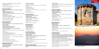 74 75
- Virgen, de Francisco Asorey, en la Plaza de la Iglesia
- Museo Reimóndez Portela
- Parochial church
- Virgin, of Francisco Asorey, in the church square
- Museum Reimóndez Portela
Frades (Santa María)
- Cruceiros na Igrexa e no acceso e no adro da Capela dos
Milagres
- Igrexa parroquial románica
- Capela dos Milagres en Requián
- Cruceros en la Iglesia y en el acceso y en el atrio de la Capilla
de los Milagros
- Iglesia parroquial románica
- Capilla de los “Milagres” en Requián
- Stone crosses in the church and in the entrance and in the
atrium of the Chapel of Miracles
- Romanesque parochial church
- Chapel of Miracles in Requián
Guimarei (San Xián)
- Castro de Guimarei
- Cruceiros: preto da igrexa, no lugar de Painceira e fronte ó
Pazo de Guimarei
- Igrexa parroquial
- Casa reitoral do Marqués de Aranda
- Torre e casa forte de Guimarei
- Muíños nos regueiros da Fervenza e da Pinguela
- Castro de Guimarei
- Cruceros:cerca de la iglesia, en Painceira y frente al Pazo de
Guimarei
- Iglesia parroquial
- Casa rectoral del Marqués de Aranda
- Torre y casa fuerte de Guimarei
- Molinos en los riachuelos de la Fervenza y de la Pinguela
- Castro of Guimarei
- Stone crosses: near the church, in Painceira and opposite to
the Pazo de Guimarei
- Parochial church
- Rectory of the Marqués de Aranda
- Tower and manor house of Guimarei
- Mills in the streams of Fervenza and Pinguela
Lagartóns (Santo Estevo)
- Ponte Vella, románica
- Cruceiros, nos lugares de Viso, Ouzamerxe e á entrada do
adro da igrexa parroquial
- Igrexa parroquial
- Monumento ó Labrego
- Ponte Vella, románica
- Cruceros, en el Viso, Ouzamerxe y en el atrio de la iglesia
parroquial
- Iglesia parroquial
- Monumento al agricultor
-Ponte Vella, romanesque
- Stone crosses, in Viso, Ouzamerxe and in the atrium of the
parochial church
- Parochial church
- Monument to the farmer
Lamas (San Breixo)
- Cruceiro preto da igrexa parroquial
- Igrexa parroquial
- Capela da Virxe de Guadalupe
- Crucero cerca de la iglesia parroquial
- Iglesia parroquial
- Capilla de la Virgen de Guadalupe
- Stone cross next to the parochial church
- Parish church
- Chapel of “Virxe de Guadalupe”
Liripio (San Xoán)
- Igrexa parroquial
- Capela de Santa Lucía
- Iglesia parroquial
- Capilla de Santa Lucía
- Parochial church
- Chapel of Santa Lucía
Loimil (Santa María)
- Cruceiro no lugar de Outeiro
- Igrexa parroquial románica
- Capela da Saleta
- Restos de muíños e fábrica de papel en Outeiro e Riomao
- Crucero en el lugar de Outeiro
- Iglesia parroquial románica
- Capilla de la Saleta
- Restos de molinos y fábrica de papel en Outeiro y Riomao
- Stone cross in Outeiro
- Romanesque parochial church
- Chapel of Saleta
- Remains of mills and of a paper factory in Outeiro and Riomao
Matalobos (Santa Eulalia)
- Cruceiros, fronte á entrada do adro da igrexa e no lugar de
Xendos
- Igrexa parroquial
- Cruceros,frente a la entrada del atrio de la iglesia y en Xendos
- Iglesia parroquial
- Stone crosses, opposite the entrance of the atrium of the
church and in Xendos
- Parochial church
Moreira (San Miguel)
- Cruceiros, no adro da igrexa, en Vilagude e no cemiterio
- Hórreos de Vilagude
- Igrexa parroquial románica
- Casa da Pica
- Cruceros en la iglesia, en Vilagude y en el cementerio
- Hórreos de Vilagude
- Iglesia parroquial románica
- Casa da Pica
- Stone crosses, in the church, in Vilagude and in the cemetery
- Hórreos of Vilagude
- Romanesque parochial church
- Manor house of Pica
Nigoi (Santa María)
- Mámoa en Rodo
- Igrexa parroquial
- Muíños nos regatos de Escariz, de Baeiros e de Zon
- Mámoa en Rodo
- Iglesia parroquial
- Molinos en los riachuelos de Escariz, de Baeiros y de Zon
- Mámoa in Rodo
- Parochial church
- Mills in the streams of Escariz, Baeiros and Zon
Oca (Santo Estevo)
- Castro de Castrotión
- Cruceiros, na Praza de Oca e á entrada do adro da igrexa
- Pazo de Oca e Xardíns, con Árbores Senlleiras: o Carreiro dos
Tileiros, unha Camelia Reticulata e unha Criptomeria Elegante
- Capela do Pazo, que é a igrexa parroquial
- Cruceros, en la Plaza de Oca y en el atrio de la iglesia
- Pazo de Oca y Jardines, con Árboles Singulares: el paseo de
los Tilos, una Camelia Reticulata y una Criptomeria Elegante
- Capilla del Pazo, que es la iglesia parroquial
- Castro de Castrotión
- Stone crosses, in Oca square and in the entrance of of the
atrium of the church
- Pazo de Oca and its gardens, with singular trees
- Chapel of the Pazo, which is the parochial church
- Castro of Castrotión
Igrexa de Riobó GPS. 42º 44’ 9.88’’ N 8º 24’ 7.13’’ O
Panorámica da Estrada
Parroquias
Parishes
 