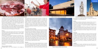 12 13
A Estrada’s council is closed by the north of Pontevedra’s pro-
vince, sharing a frontier through the Ulla River with the coun-
cils of Padrón, Vedra, Teo and Boqueixón, which belong to the
province of Coruña. Together with A Estrada, these councils
form the natural region of the Ulla, different from the region of
Tabeirós- Terra de Montes, in which one is integrated with the
near councils of Forcarei and Cerdedo.
It has a surface of 281, 8 square kilometres and 51 parishes
(nearly 500 village), which have a population of 22.000 inhabi-
tants (8.000 of them are from the village). A Estrada’s village is
located 36 kilometres away from the capital of the province and
22 kilometres away from Santiago de Compostela.
History
A Estrada’s council has kept this name since 1841, the same
year when it became the capital of the council. In 1869, it obtai-
ned the category of capital of the administrative area, category
which still has nowadays.
Multifarious motives provoked the growth of A Estrada’s coun-
cil: its location in an area of mountain economy and valley
economy; its postion as an historical cross-roads, pass of a
secondary Roman road; being the way to arrive from the Ulla
to the thermals of Cuntis and Caldas de Reis; the road of the
pilgrimages and of the carters from the height Avia to Compos-
tela; and the road of the travellers from the inland to Arousa’s
ria. The economy of A Estrada rose up thanks to the great
agronomical and stockbreeder production, the industry and the
commerce.
Historical-artistic heritage
A Estrada offers to the visitor interested in the heritage so
many options that he cannot see all of them in a single visit.
In addition to the well-known BIC, the tower of Guimarei and
the beautiful Pazo de Oca and its gardens, in A Estrada are
located more than 120 megalithic tombs, 22 castros, 2 petro-
glyphs, remains of three Roman settlement and one Roman
necropolis. From the Middle Ages, besides the remains of a
settlement, 5 towers, 22 necropolis and several bridges, we
can admire A Estrada’s Romanesque. The churches of Frades,
Moreira, Ouzande and Codeseda are just some of its splendid
exponents.
Municipality Natural heritage
A Estrada is part of the mountainous relief of the Dorsal Galega
and of the low lands of the Val do Ulla. The highest mountains
of this part are: San Sebastián, Cabanelas, Campo de Cruces,
Cabalar e Xesteiras, all of them privileged natural view-points.
The Ulla River crosses the south part of the council, across
Terra de Montes, whereas the rest of the council is inscribe in
the conca do Ulla. The numerous affluents which go through A
Estrada give us the opportunity to find beautiful waterfalls and
ponds, whit and uncountable number of mills, most of them
forming groups in peculiar spots which should be visited. If the
visitor comes to A Estrada between the autumn and the spring,
he should see the Lagoa Sacra de Olives.
Museum
In the old building of the municipal slaughterhouse is situated
the museum «Manuel Reimóndez Portela», museum speciali-
zed in the ethnographic field. It occupies three rooms dedica-
ted to big sections like: the school of the past, the games, the
toys and the kids, the rural and urban Estrada and the daily
life. It also has an ample room where is situated the library, the
investigators’ room and the archive.
Parties
The «Rapa das Bestas de Sabucedo» declared Party of Interna-
tional Touristic Interest, takes place in the first week of July.
During the Carnival, the Ulla’s Generals, appear wealthily decked
out and on horseback, to recite the «atranques», ingenious and
roguish verbal fights.
As a sign of the great gastronomic wealth of all the council, the
most important festival is the «Festa do Salmón», which is cele-
brated each year the third Sunday of May, and where we can tas-
te multifarious traditional and modern recipes of the river’s king
’s king.
Shopping
A Estrada is a place of obligatory visit when we want to buy good
furniture. The quality of the wood and of the finish, the ample offer
in traditional and modern design, the attention to the costumer,
are some of the elements which made A Estrada be known as
the Capital of the Furniture of Galicia. The visit to the Furniture’s
Market of Galicia is a good occasion for value the ample local
offer. The local commerce, modern and competitive, will allow
the visitant to do all type of shopping: handicraft, jewellery, art,
textile...
Lodging
A Estrada has an ample, comfortable and varied offer: three ho-
tels and 25 houses of Rural Tourism. (www.turismo.aestrada.com
and www.mardecompostela.com)
A Estrada
	 Polbo á feira, típico de Galicia, todos os mércores na feira da Estrada 								 Centro Comarcal Tabeirós-Terra de Montes			 Escultura de Francisco Asorey na praza da Igrexa
	 Praza de Galicia coñecida como da Farola
 