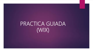PRACTICA GUIADA
(WIX)
 