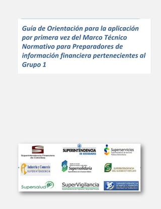 1 
Guía de Orientación para la aplicación por primera vez del Marco Técnico Normativo para Preparadores de información financiera pertenecientes al Grupo 1  