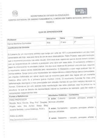 Guia de aprendizagem - Arte