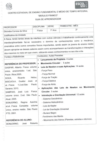 Guia de aprendizagem - Física