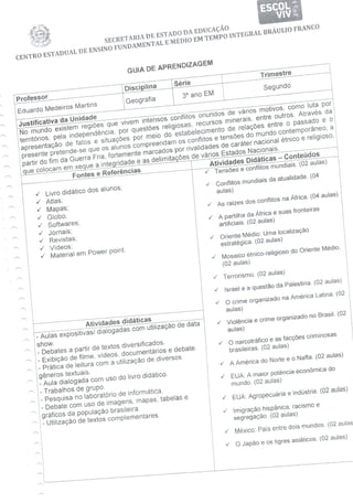 Guia de aprendizagem - Geografia