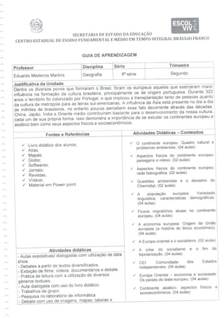 Guia de aprendizagem - Geografia