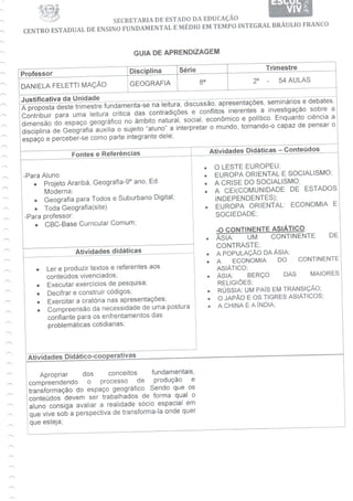 Guia de aprendizagem - Geografia
