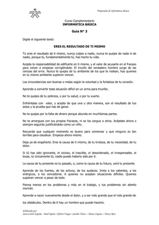 Guia de aprendizaje informatica basica | PDF