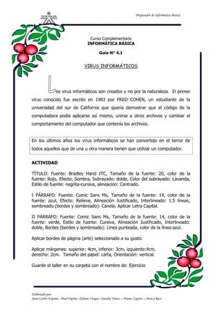 Guia de aprendizaje informatica basica | PDF