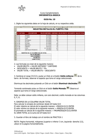 Guia de aprendizaje informatica basica | PDF