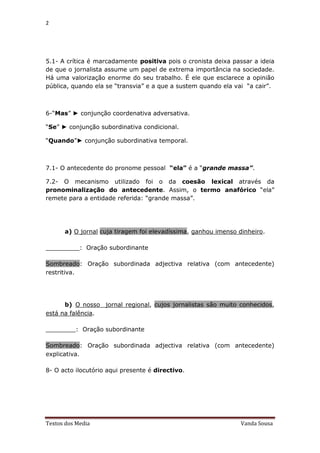 Guia de Correcção do Teste/Março 2011/Textos dos Media
