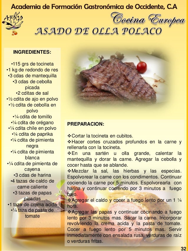 Guia de cocina europea nueva