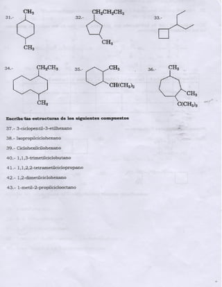 Guia de ejercicios alcanos y cicloalcanos