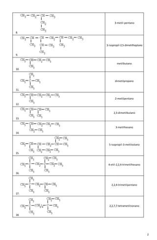Guia De Ejercicios Nomenclatura De Hidrocarburos Respuestas Guia De Ejercicios Nomenclatura De Hidrocarburos Respuestas