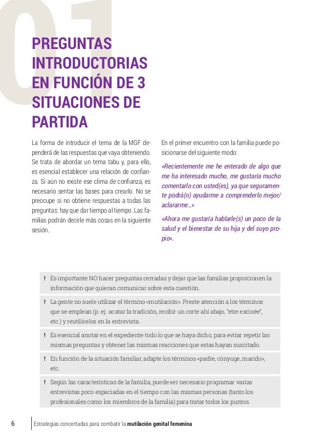 Guía Para Abordar La Mutilación Genital Femenina En Las Entrevistas C