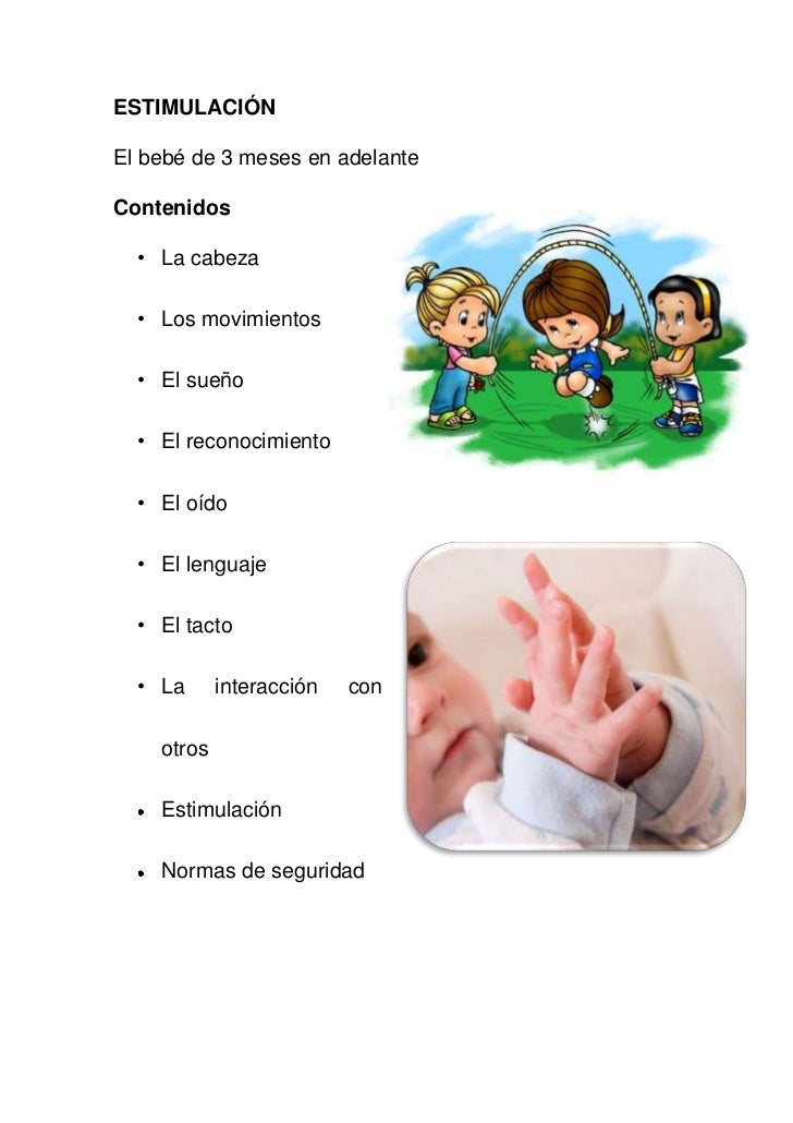 Guia De Estimulacion Infantil De 3 Meses A 1 Ano