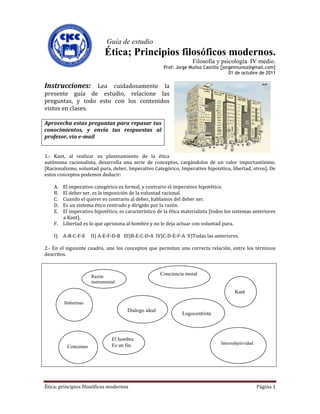 Guía de estudio
                           Ética; Principios filosóficos modernos.
                                       ...