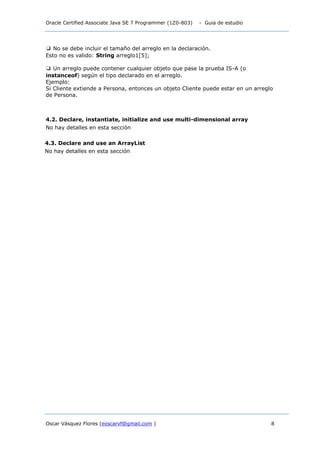 Guia de estudio OCA Java SE 7 Programmer | PDF