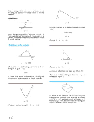 Fórmulas de áreas y perímetros
de algunas figuras geométricas                                            16




El área de...