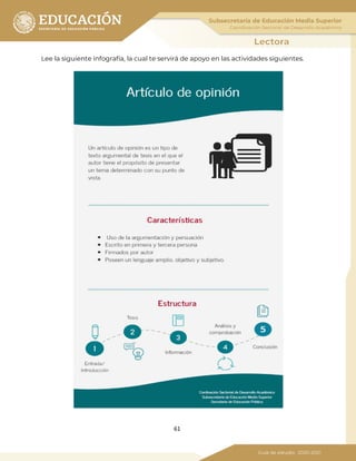 61
Lee la siguiente infografía, la cual te servirá de apoyo en las actividades siguientes.
 