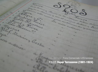 375
Guia de Fons · Fons Comercials i d’Empreses
11/25 Vapor Tarrasense (1901-1924)
 