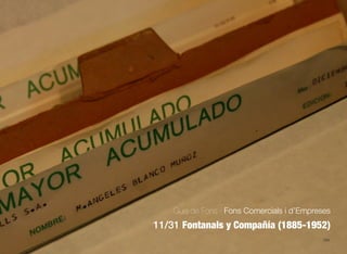 394
Guia de Fons · Fons Comercials i d’Empreses
11/31 Fontanals y Compañía (1885-1952)
 