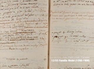 480
Guia de Fons · Fons Patrimonials i Familiars
12/05 Família Niubó (1266-1908)
 