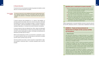 86                                                                                                                                                                                   87
                          A. Resumo Executivo
                                                                                                               Questões para a construção do resumo executivo
                          O primeiro item de uma proposta de projeto de geração de trabalho e renda
                                                                                                                  ➜	Qual a finalidade da elaboração do projeto de GTR? O proje-
                          deve ser um resumo executivo do projeto.                                                  to está sendo elaborado para solicitação de financiamento?
                                                                                                                    Que outros recursos pretende-se obter?
                                                                                                                  ➜	Para quem o projeto está sendo elaborado? Quais as pesso-
     o que é um Resumo     Um resumo executivo é uma coletânea dos pontos fundamentais do pro-                      as e instituições que terão acesso a seu conteúdo?
             executivo?
                           jeto, sobretudo aqueles pontos que o formulador sabe que vão chamar                    ➜	Quais são os pontos fundamentais da proposta do projeto?
                           a atenção das pessoas ou instituições responsáveis pela aprovação do                   ➜	Quais são os pontos identificados na proposta que são de
                           projeto.                                                                                 interesse da organização para a qual será encaminhado?
                                                                                                                  ➜	Existem pontos identificados na proposta do projeto que são
                                                                                                                    compatíveis com algum programa de GTR da organização
                          O resumo executivo deve apresentar, em, no máximo, duas páginas, os                       para a qual o projeto será encaminhado?
                          principais aspectos do projeto. Deve incluir, de forma resumida: a descrição
                          do problema que motivou a formulação do projeto, o contexto socioeconô-         Abaixo é apresentado um exemplo hipotético de resumo executivo para pro-
                          mico da região, o perfil dos beneficiários, as ações previstas, os objetivos,   jeto de GTR, elaborado conforme o modelo básico estabelecido neste Guia.
                          resultados esperados e o montante de recursos financeiros necessários.

                          O resumo executivo deve ser elaborado por último, depois da elaboração               EXEMPLO – Projeto de Desenvolvimento da
                          do projeto. Fica mais fácil fazer um resumo do que já existe e tendo a visão         Mandiocultura da Região de São Lourenço da Mata
                          do todo. Durante a elaboração do projeto, o formulador vai identificando os          em Pernambuco
                          elementos que farão parte do resumo.
                                                                                                               1 – Resumo Executivo
                          Mesmo sendo elaborado por último, ao encaminhar ou apresentar o proje-
                                                                                                               Este documento apresenta um projeto formulado com o objetivo
                          to, o resumo executivo deve ser a primeira parte do documento do projeto             de solicitação de apoio técnico e financeiro para a implantação e
                          de GTR, sendo a primeira coisa a ser lida.                                           operação de empreendimento produtivo rural, de desenvolvimento
                                                                                                               da mandiocultura com melhora da condição de vida, para a popu-
                          Uma boa maneira de se fazer o resumo executivo é respondendo a algu-                 lação ribeirinha da região de São Lourenço da Mata, no Estado de
                          mas questões, construindo assim o conteúdo necessário para a sua ela-                Pernambuco, Nordeste do Brasil.
                          boração.                                                                             O objetivo do projeto é elevar a renda dos pequenos produtores
                                                                                                               de mandioca da região por meio da criação de um canal de co-
                                                                                                               mercialização e distribuição próprio. As metas a serem alcançadas
                                                                                                               são: ao final de 12 meses, propiciar ganho médio de R$ 350/mês
                                                                                                               aos pequenos produtores; e ao final de 24 meses, propiciar ganho
                                                                                                               médio de R$ 550/mês aos pequenos produtores.
                                                                                                               Trata-se de um projeto de geração de trabalho e renda que se
                                                                                                               identifica perfeitamente com um dos programas estruturados da
                                                                                                               Fundação Banco do Brasil (FBB), mais especificamente, com a
                                                                                                               ação estruturada da mandiocultura, sendo esse projeto realizado
                                                                                                               no Nordeste, região de foco prioritário identificado pela FBB.
 
