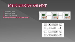 4. Seleccione táctil 
5. Seleccione bucle 
6. Seleccione ejecutar 
Pruebe también otros programas:  