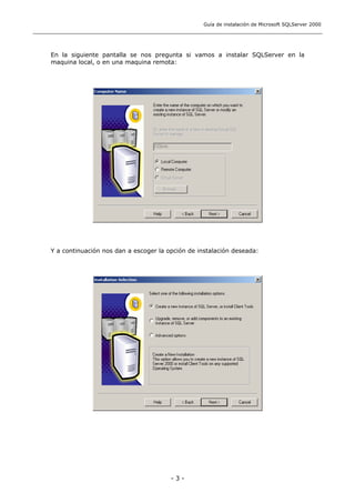 Guia De Instalacion De Microsoft Sql Server 2000 | PDF